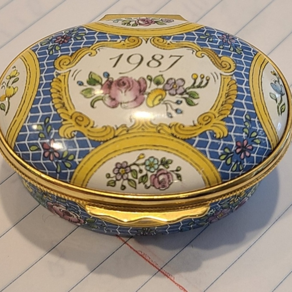 Halcyon days enamel trinket box a year to remember 1987